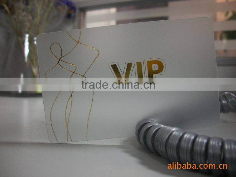 Transparent silver hot stamping PVC card