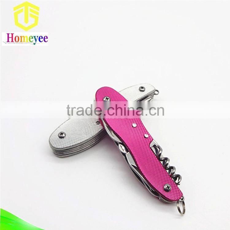 14 in 1outdoor multi folding purpose knife with aluminum handle in peanuthull shape