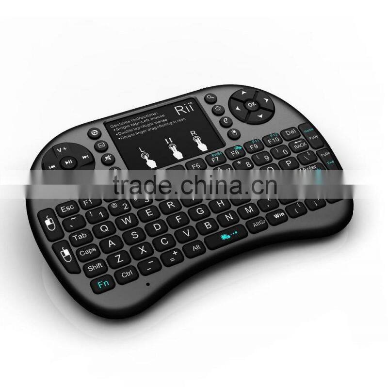 Rii I8 Backlit 2.4GHz Mini Wireless Keyboard Fly Air Mouse with Touchpad Handheld Gaming Keyboard for Tablet PC Android TV