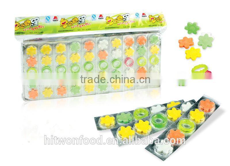 Hitwon flower candy pressed with toy ring tablet candy