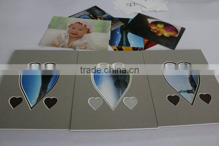 Promotional gift insert photos 4x6" 1.4mm black heart frame paper board