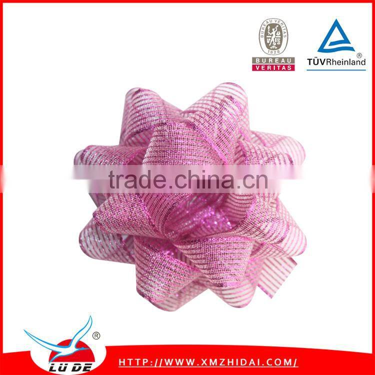 2016 Fancy gift ribbon bows Assorted colors metallic star bow for christmas decoration