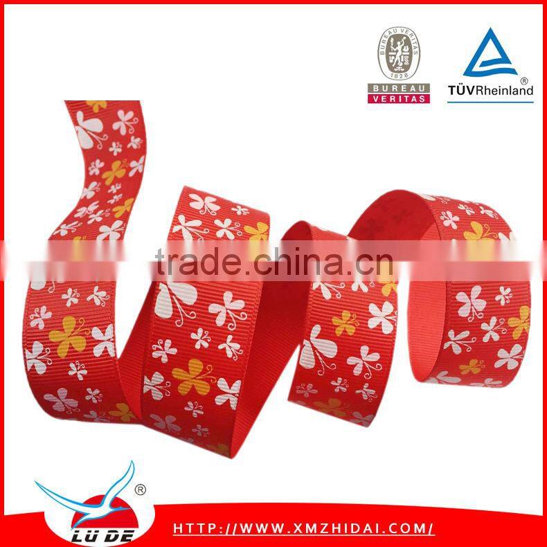 Custom printed grosgrain ribbon for company logo /pattern