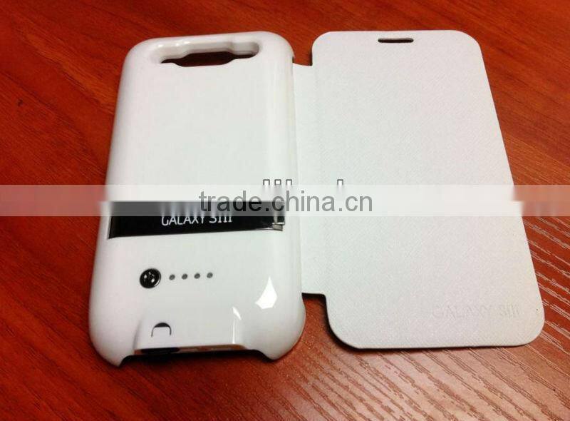 2600mah Portable Battery Leather Case For Samsung Galaxy S3 i9300