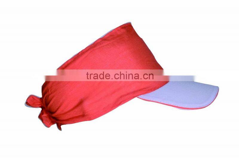 100% cotton sun visor with bongrace sandwich banama hat and cap