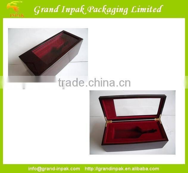 Luxury Wooden Wine Gift Packaging Box With Window