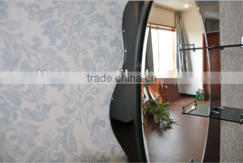 jewelry wall mount mirror double layer 2 face frameless craftwork artistic wavy shape mirror