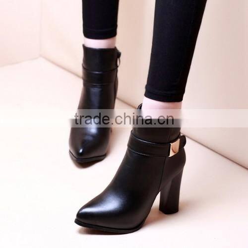 2016 Sexy round toe chunky heel ankle boots Women Sexy chunky Pumps Shoes PQ4385
