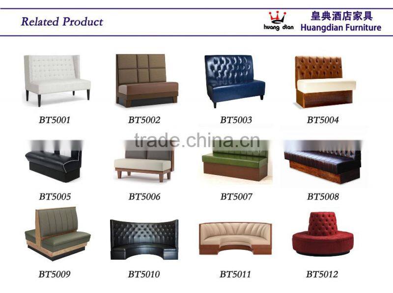 Modern restaurant leather booths sofa wooden base seating for sale