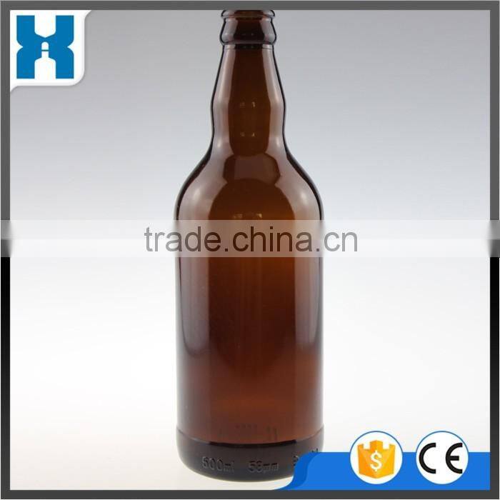 500ML AMBER GLASS BEER BOTTLE CROWN CAP