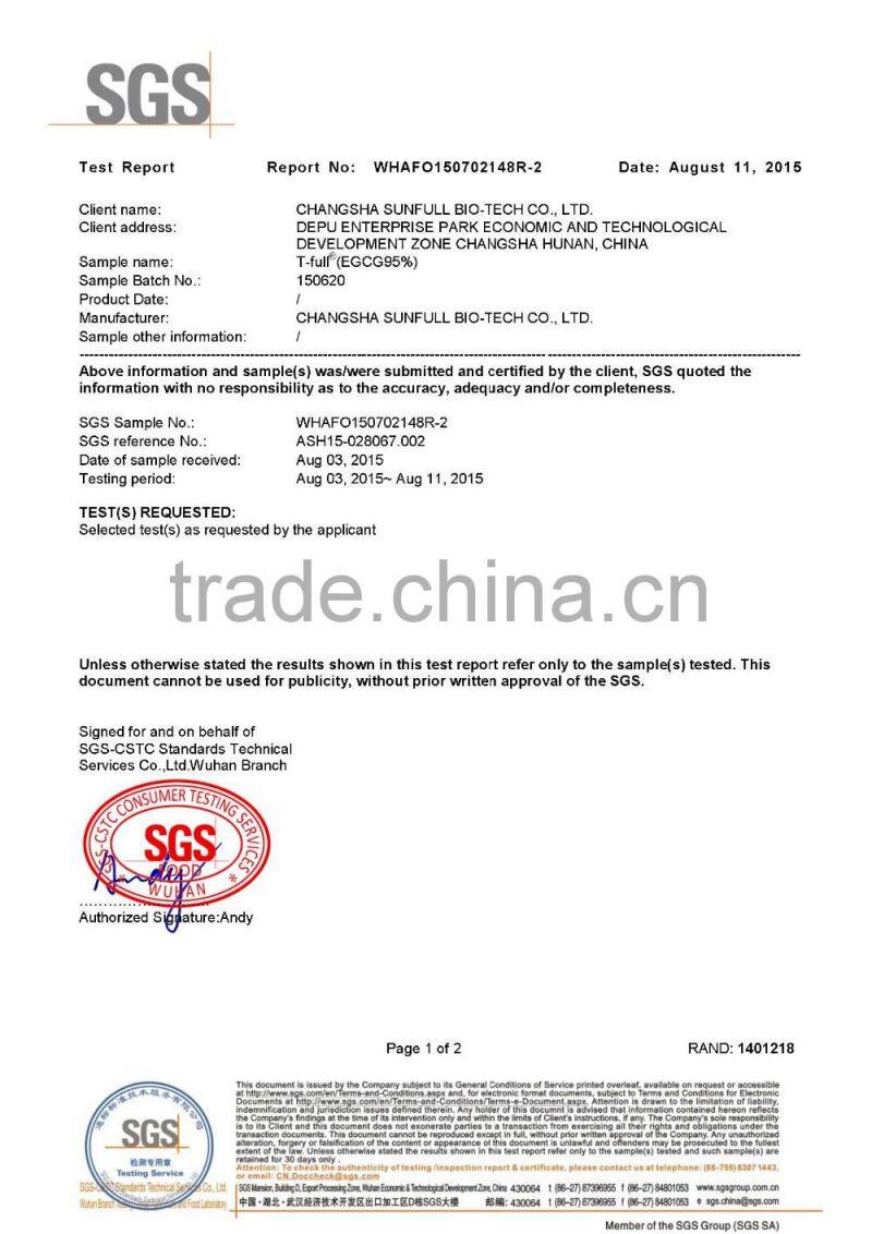 High Purity of EGCG / Epigallocatechin Gallate