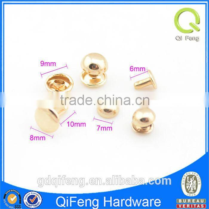 wholesale 8mm*9mm*10mm gold & light gold metal rivets and studs for clothes