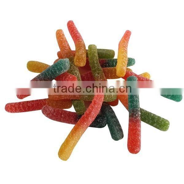 Worm shape sugar free gummy candies