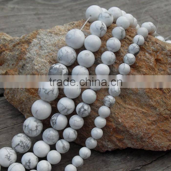 6/8/10/12mm Natural white turquoise beads bulk loose turquoise stones for bracelets for sale