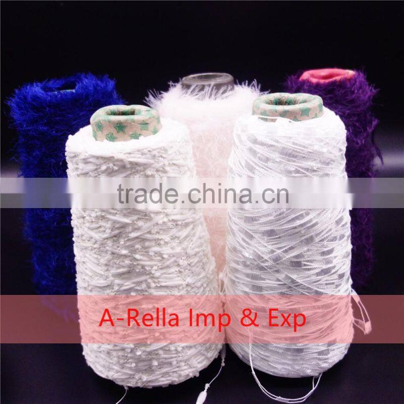 100% nylon feather yarn , with heat setting , nylon feather yarn