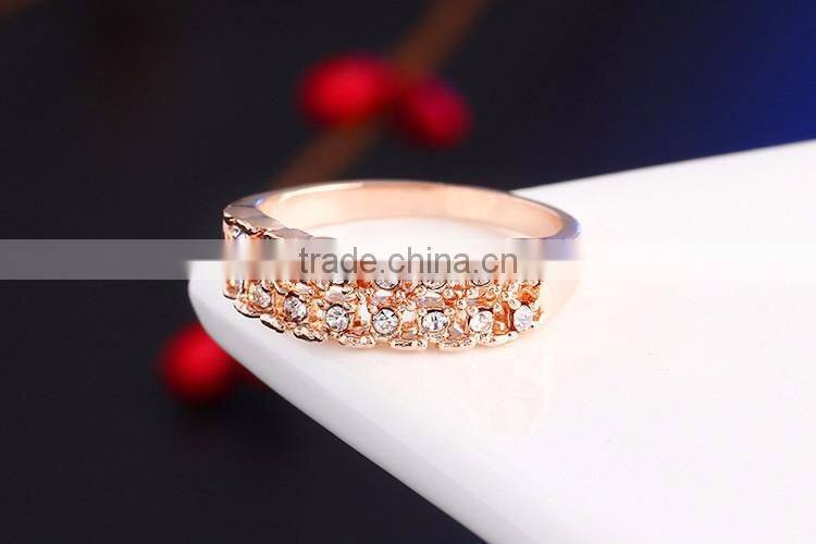 Free shipping silver plated clear crystal 1gram gold rings 2016