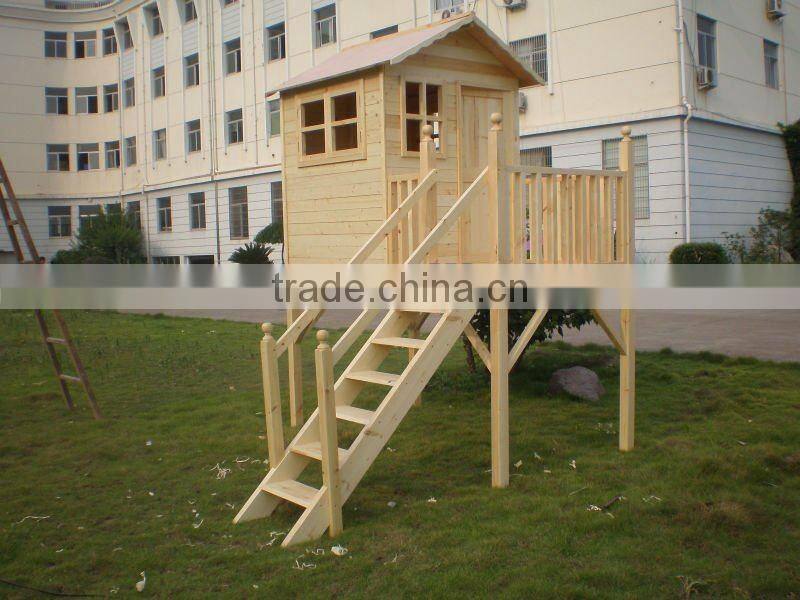 Economical Children Outdoor Wooden Playhouse with Stairs