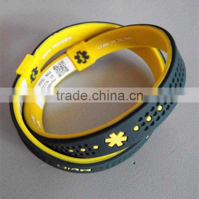 Top quality silicone bracelet and id wristbands for runners