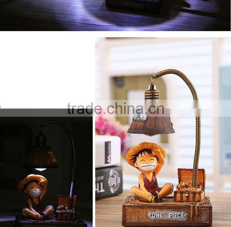 resin decorative cartoon One Piece eye protection battery operated led study reading desk table night light lamp