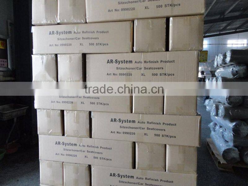 Qingdao Huaxuyang wholesale LDPE white color with TOYOTA logo waterproof plastic disposable car Seat Covers