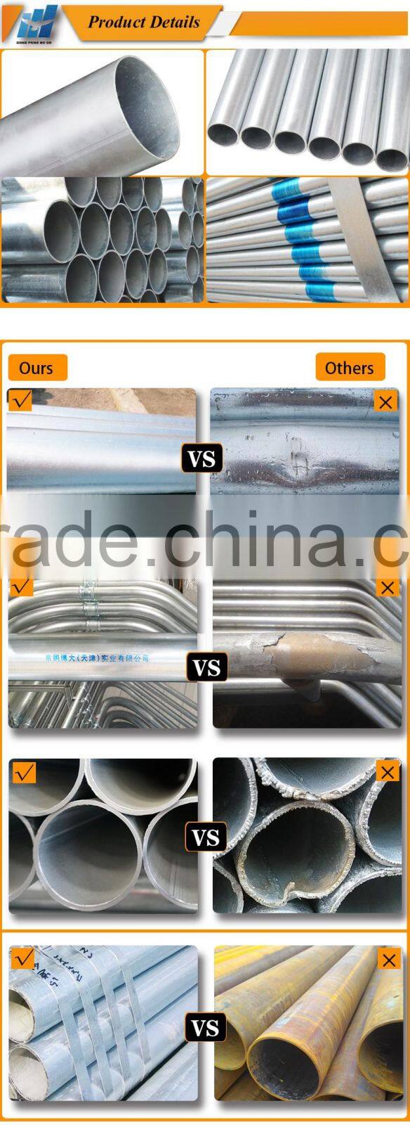 Round steel pipe gi pipe with plain end