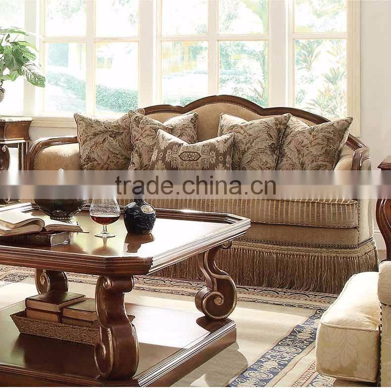 Classic American style living room fabric three seat sofa