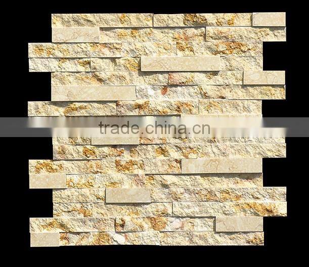yellow marble culture stone slate tile for wall