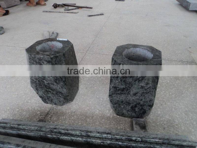 Olive Green Granite tombstone Vase