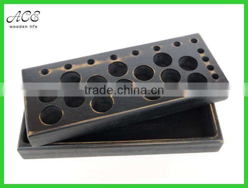 Wood makeup organizer storage