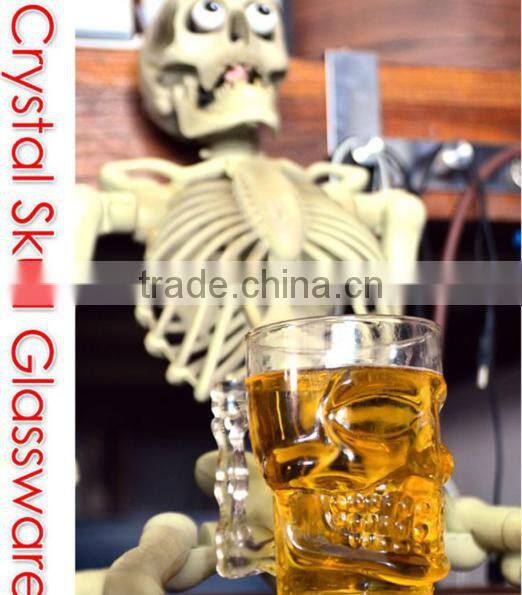 High Clear skull glass mug skull beer stein