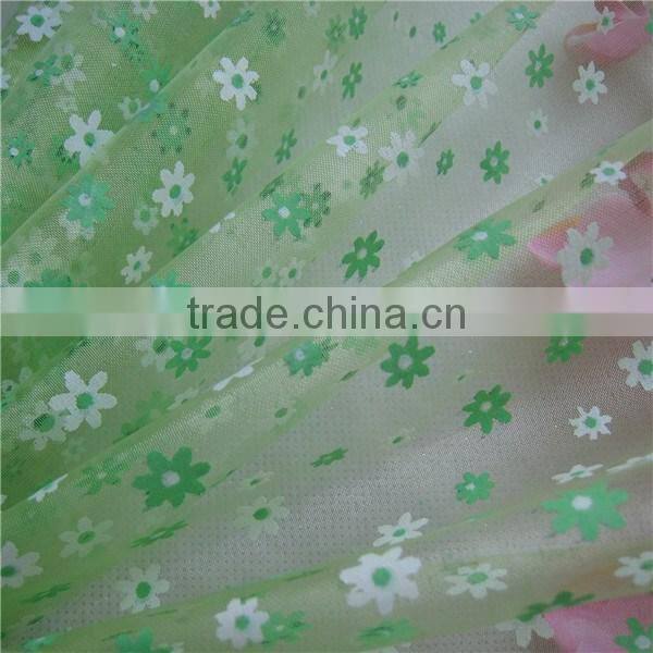 OG002 hotsale flower printed organza fabric