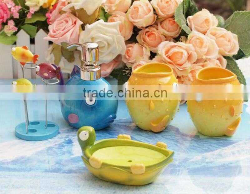 Resin wholesale bathroom accessory sets kids bathroom sets