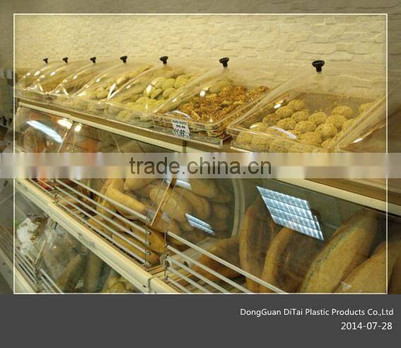 Transparent Acrylic Bread Box for Large supermarket
