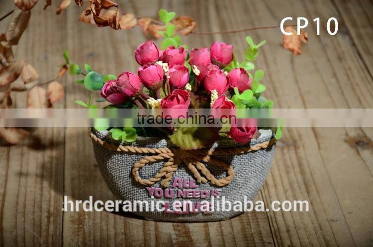 2015 Simple High Quality Round Cement Garden Pot indoor