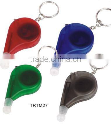 Plastic measuring tape key chain with mini pen set