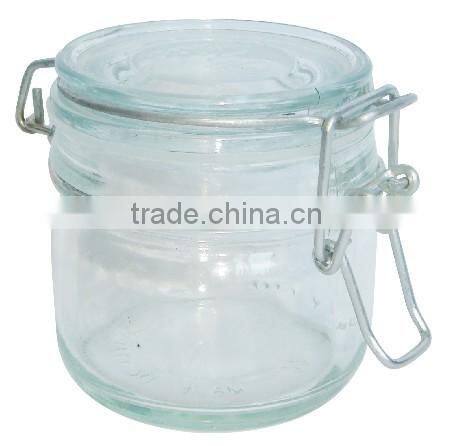 bonbonniere plain clear airtight glass jars with metal clip