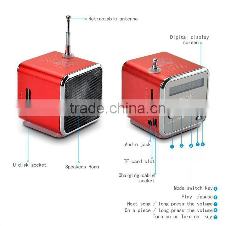 Lowest price Unique TF USB Mini Speaker With Music Player Portable FM Radio Stereo PC mp3 Speaker
