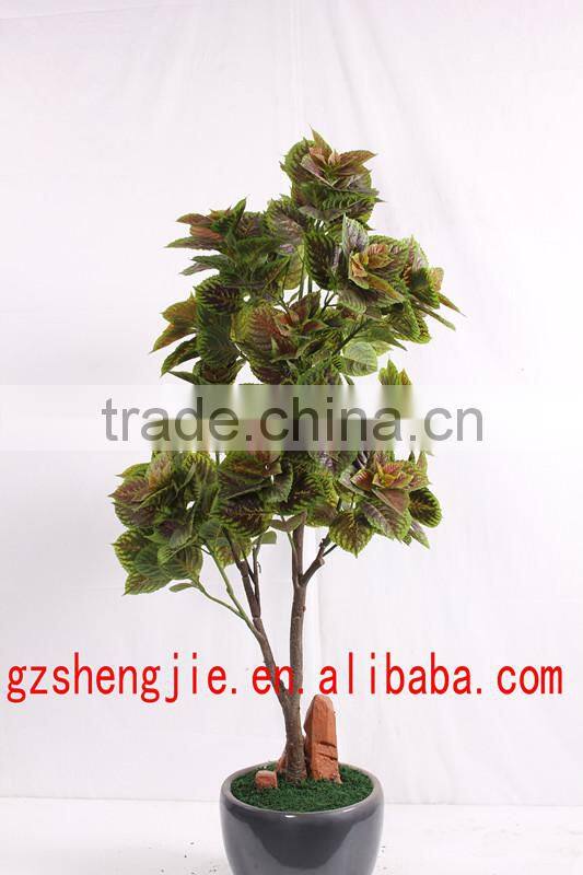 bonsai artificial plants,party decoration, shengjie artificial purple perilla for wholesale