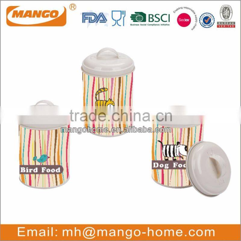 Customized steel metal bird food container canister