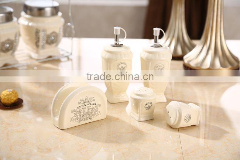 caremic canister set with stainless metal stand