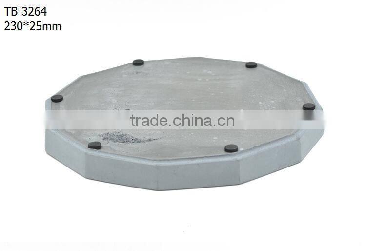 set of 3 industrial decor round tray cement fruit dish plant