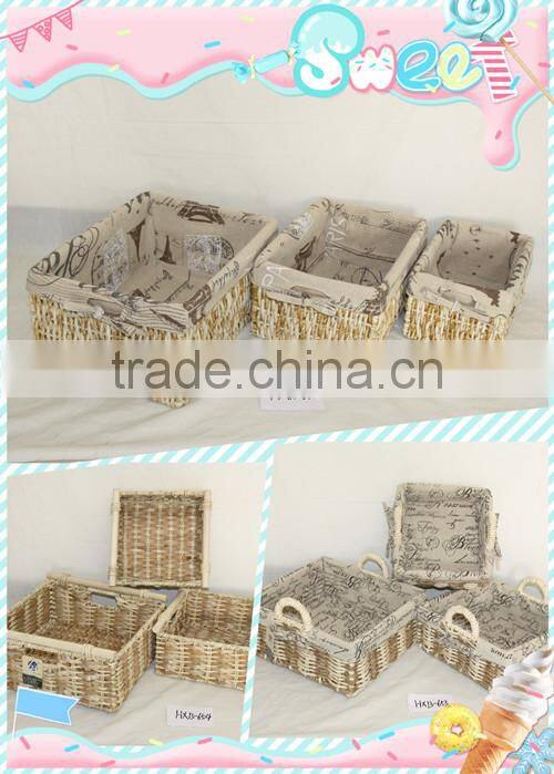 White Oval Wicker Storage Basket