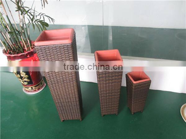 3pcs wicker garden flower pot set