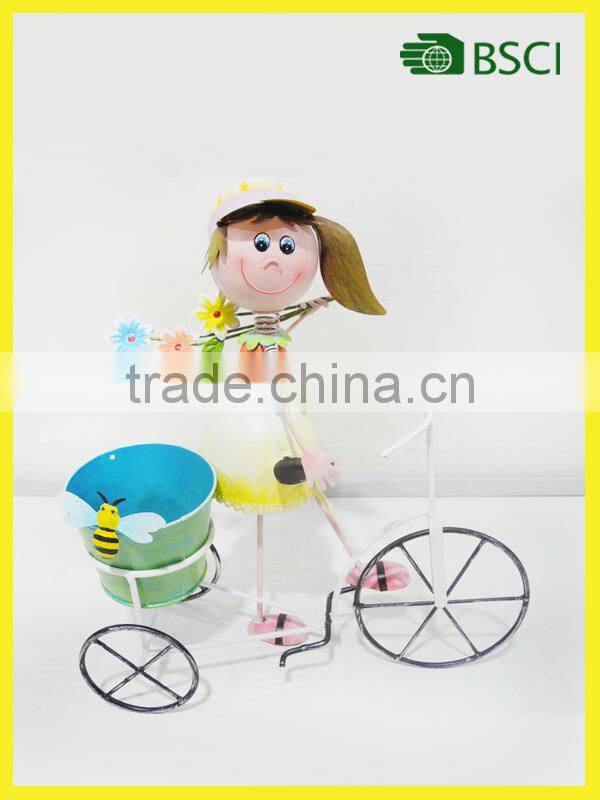 YS14343 Hot selling outdoor wrought iron bicycle plant stand