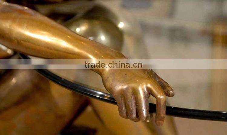 2017 home decor high quality woman bronze sculpture coffee table