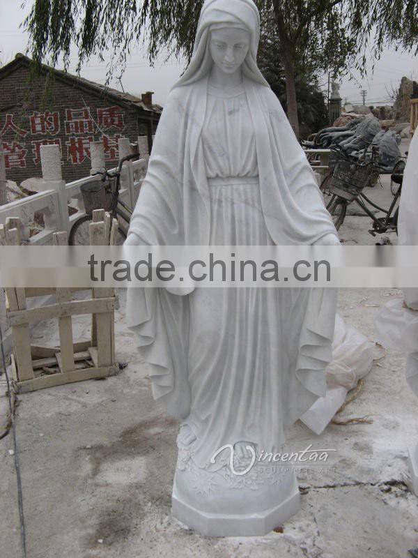 2015 hot sale garden decor marble statue virgin mary