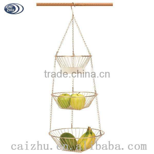 3 Tier Wire Hanging Basket,chrome