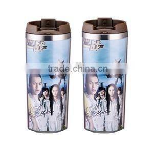 350ml/400ml/450ml stainless steel Inner plastic outer steel double layer cup