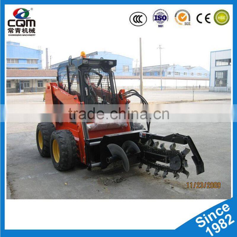 Efficiency chain ditcher/skid loader attachment