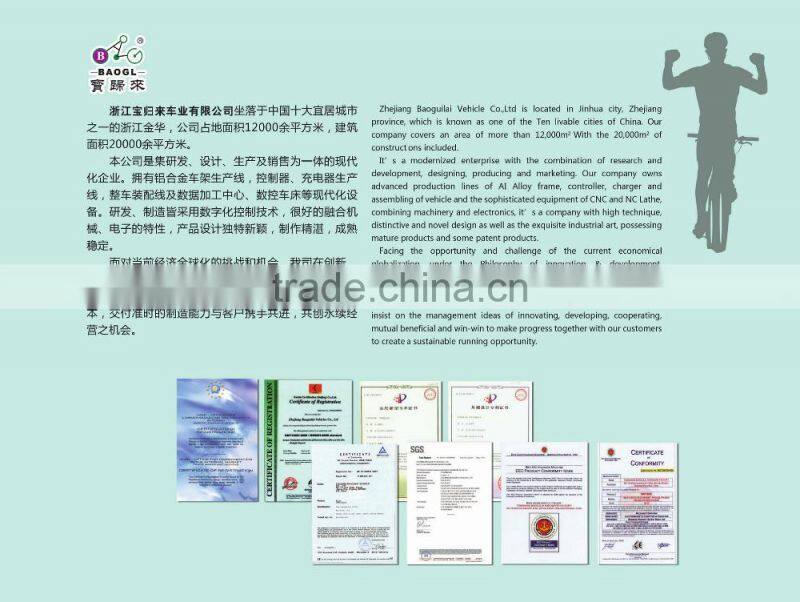 20 inch c folding electric bicycle 250W with 6 speed gears